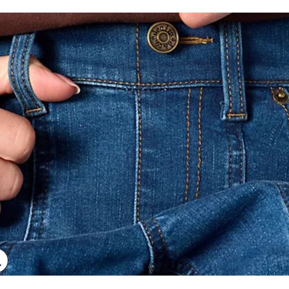 Denim & Co. Adaptive Cozy Slim Straight Cargo Jean Wheelchair Fit, Size 8, NWT - Picture 5 of 10